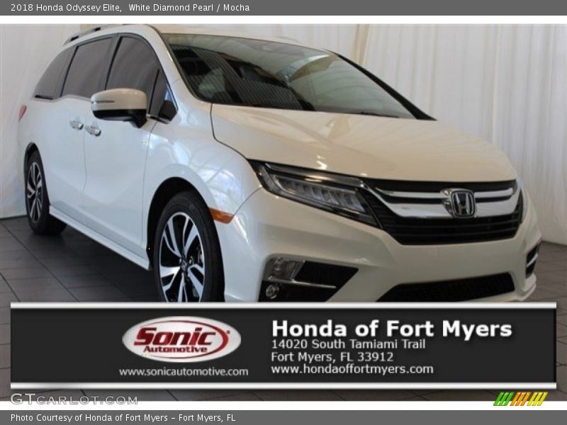 White Diamond Pearl / Mocha 2018 Honda Odyssey Elite