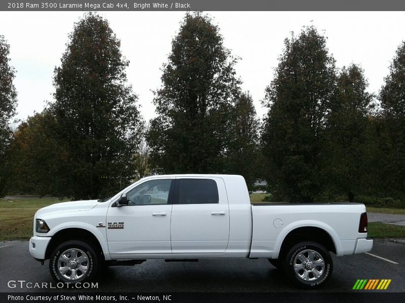 Bright White / Black 2018 Ram 3500 Laramie Mega Cab 4x4