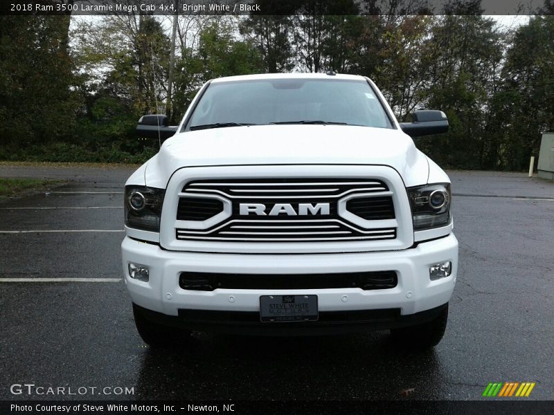 Bright White / Black 2018 Ram 3500 Laramie Mega Cab 4x4