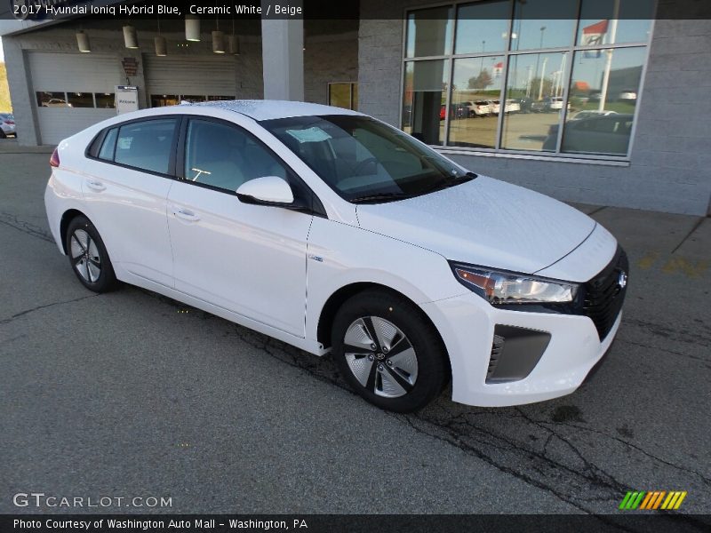 Ceramic White / Beige 2017 Hyundai Ioniq Hybrid Blue