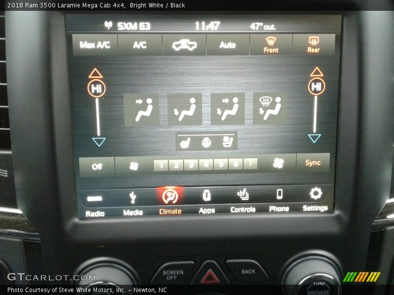 Bright White / Black 2018 Ram 3500 Laramie Mega Cab 4x4