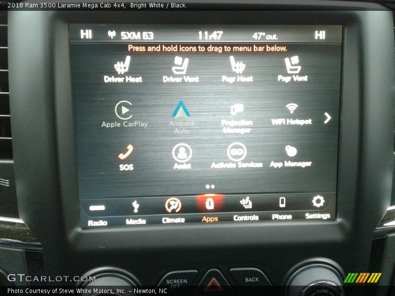 Bright White / Black 2018 Ram 3500 Laramie Mega Cab 4x4