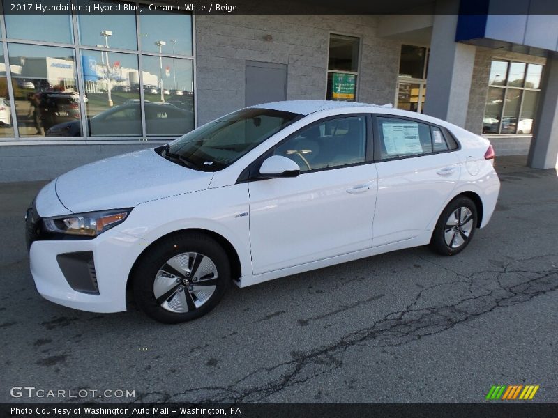 Ceramic White / Beige 2017 Hyundai Ioniq Hybrid Blue