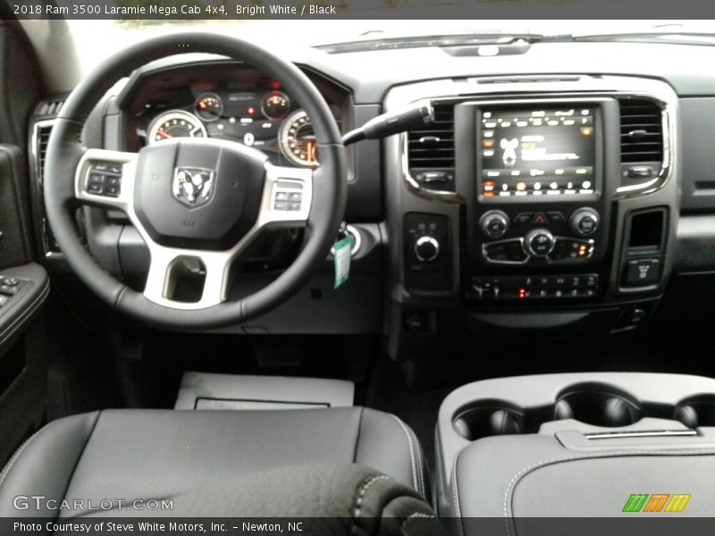 Bright White / Black 2018 Ram 3500 Laramie Mega Cab 4x4