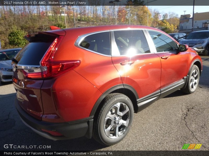 Molten Lava Pearl / Ivory 2017 Honda CR-V EX AWD