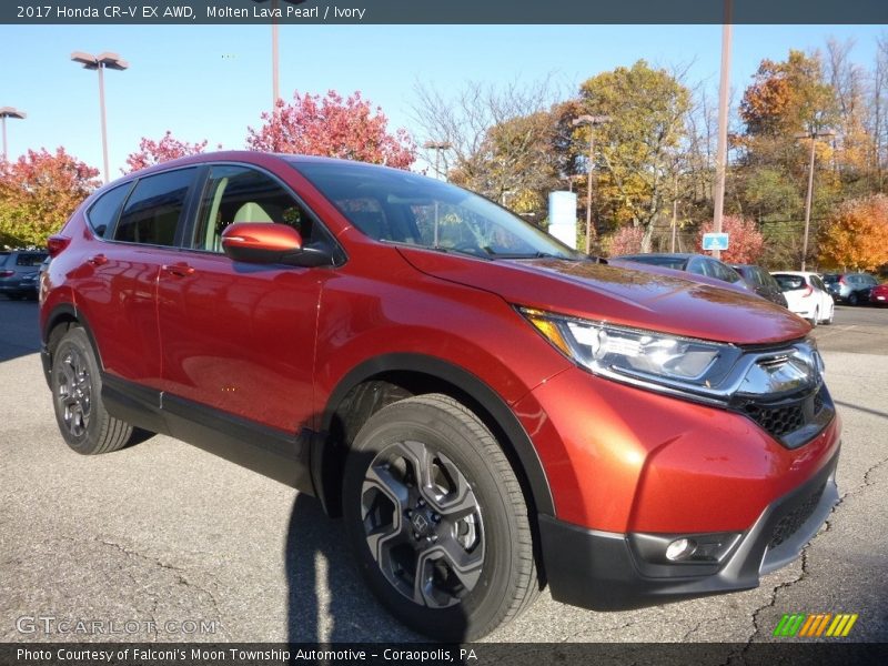 Molten Lava Pearl / Ivory 2017 Honda CR-V EX AWD