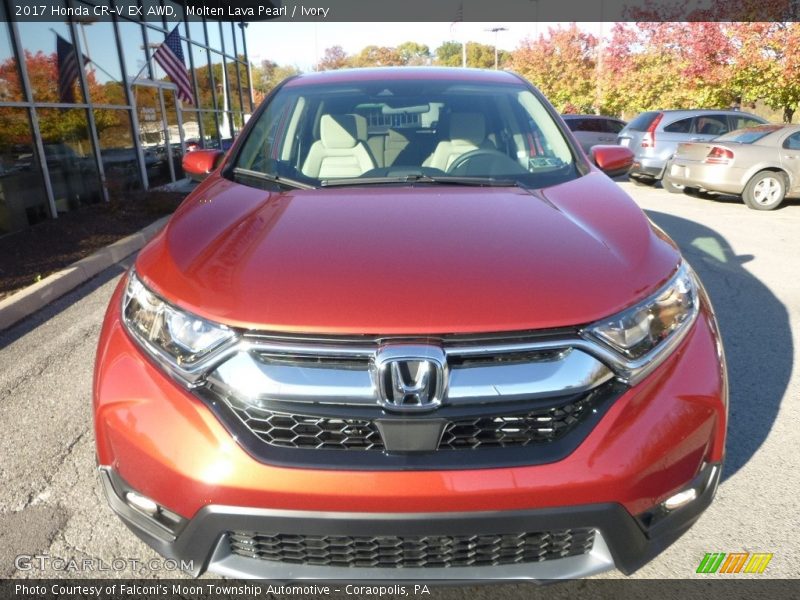 Molten Lava Pearl / Ivory 2017 Honda CR-V EX AWD