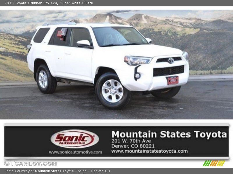 Super White / Black 2016 Toyota 4Runner SR5 4x4