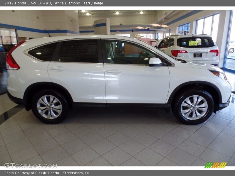 White Diamond Pearl / Beige 2012 Honda CR-V EX 4WD