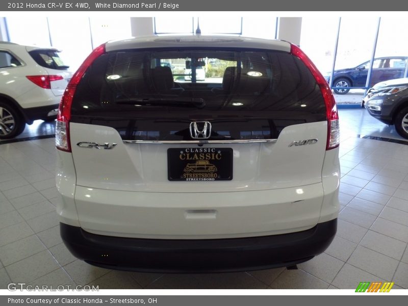 White Diamond Pearl / Beige 2012 Honda CR-V EX 4WD