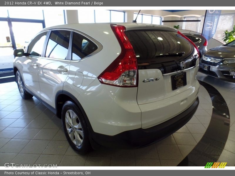 White Diamond Pearl / Beige 2012 Honda CR-V EX 4WD