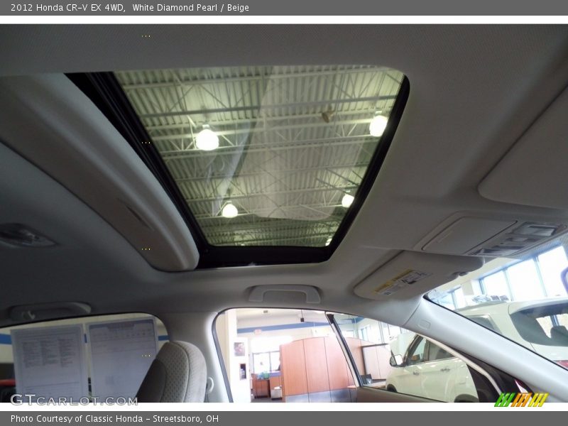 White Diamond Pearl / Beige 2012 Honda CR-V EX 4WD