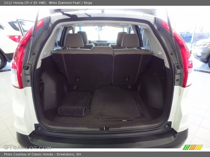 White Diamond Pearl / Beige 2012 Honda CR-V EX 4WD