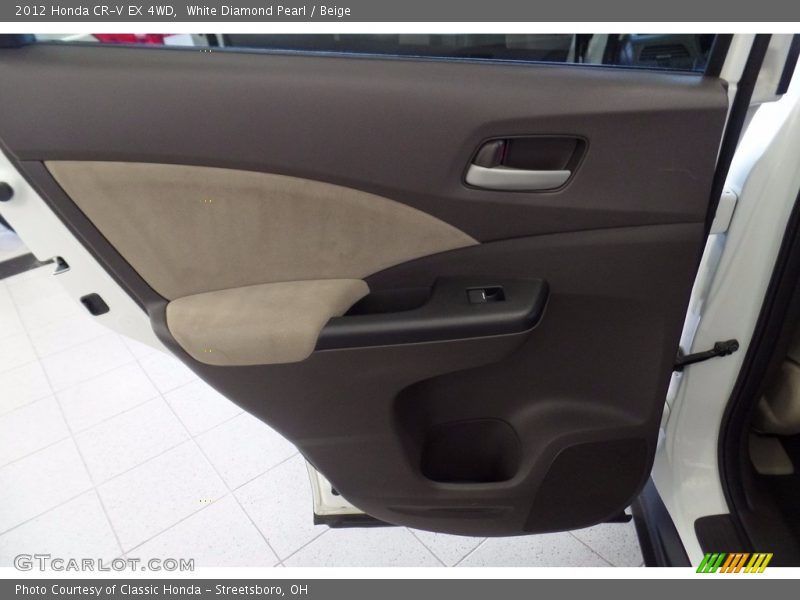 White Diamond Pearl / Beige 2012 Honda CR-V EX 4WD