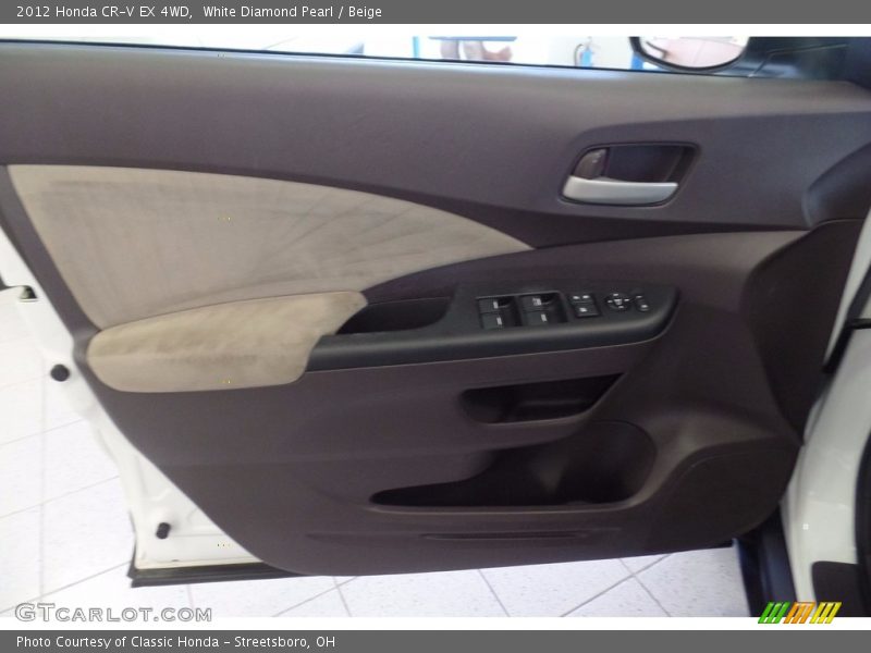 White Diamond Pearl / Beige 2012 Honda CR-V EX 4WD