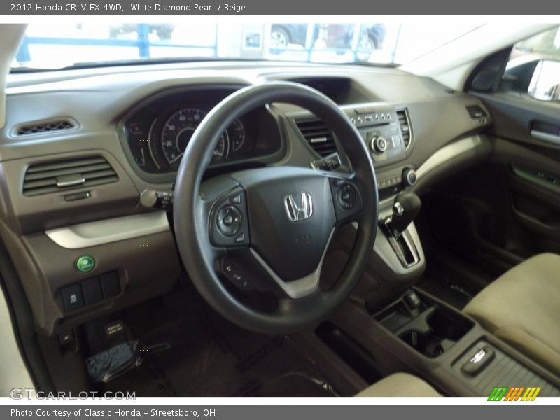 White Diamond Pearl / Beige 2012 Honda CR-V EX 4WD