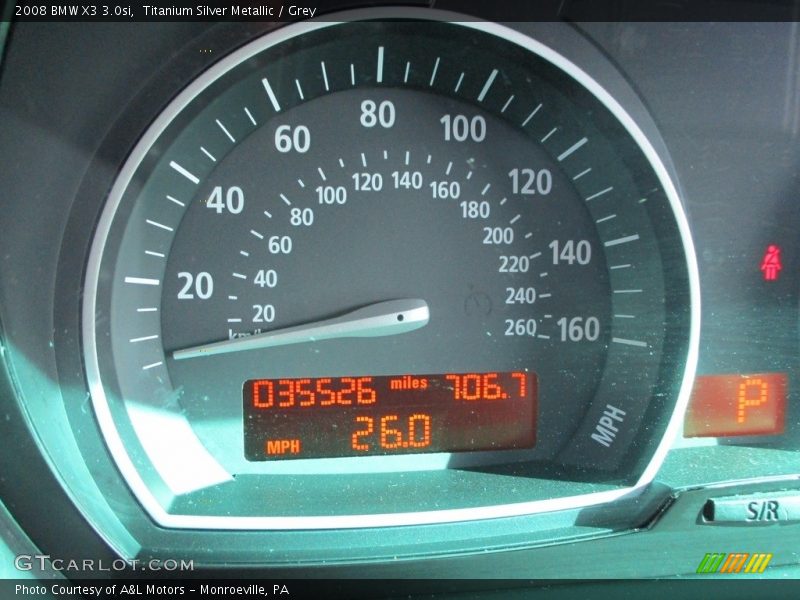 Titanium Silver Metallic / Grey 2008 BMW X3 3.0si
