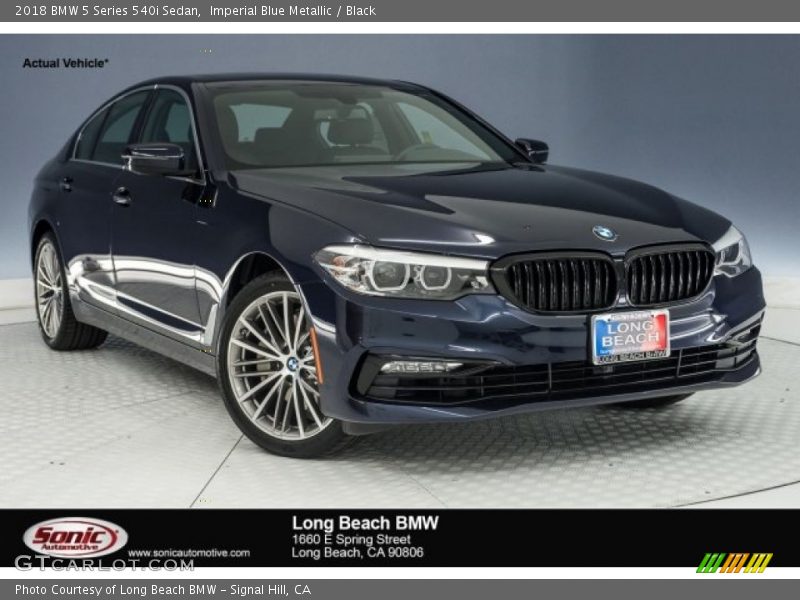 Imperial Blue Metallic / Black 2018 BMW 5 Series 540i Sedan