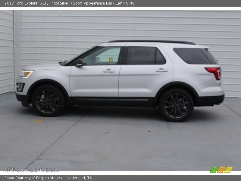 Ingot Silver / Sport Appearance Dark Earth Gray 2017 Ford Explorer XLT