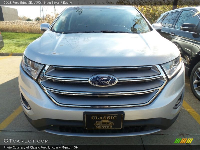 Ingot Silver / Ebony 2018 Ford Edge SEL AWD