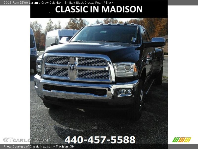 Brilliant Black Crystal Pearl / Black 2018 Ram 3500 Laramie Crew Cab 4x4