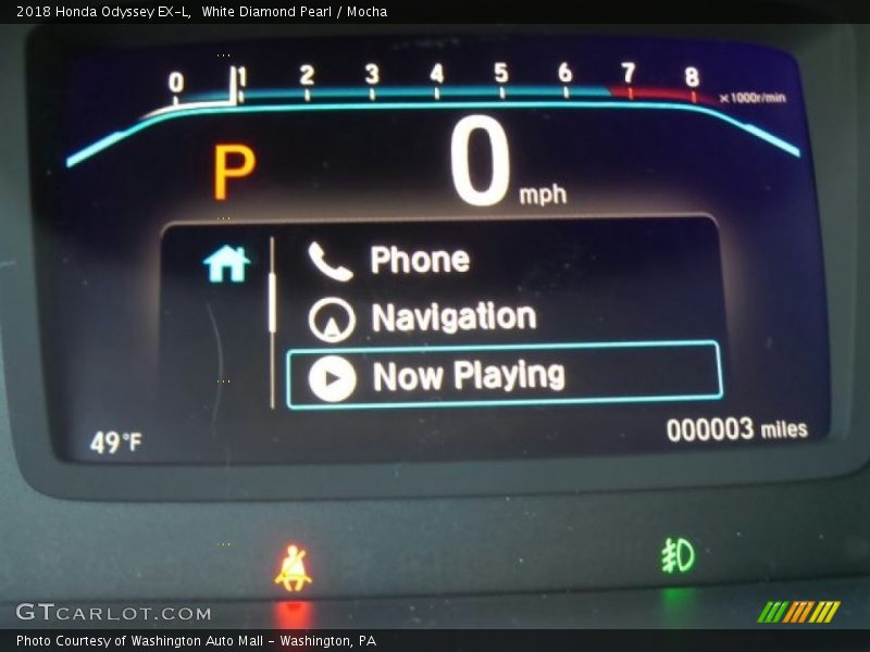White Diamond Pearl / Mocha 2018 Honda Odyssey EX-L
