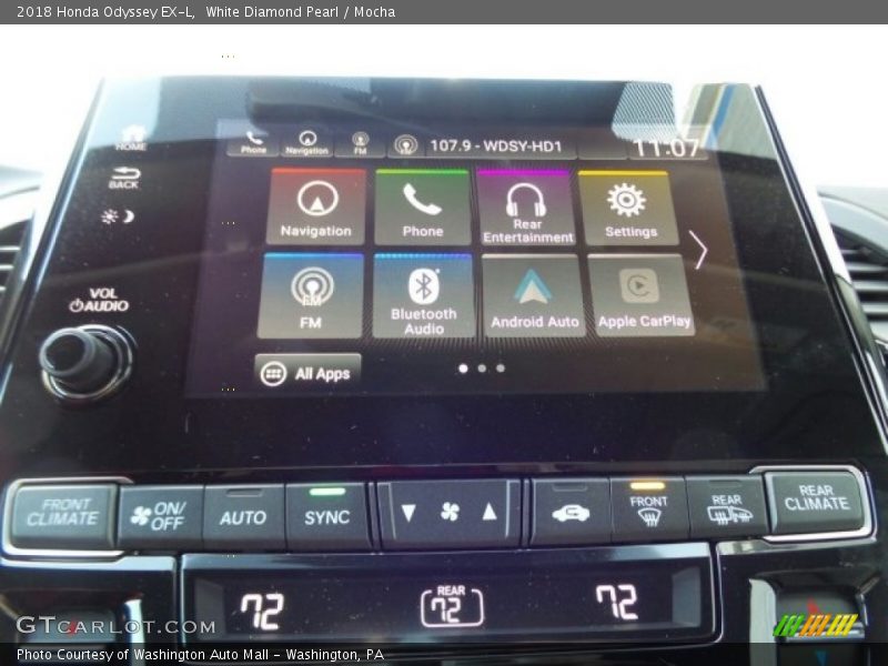 White Diamond Pearl / Mocha 2018 Honda Odyssey EX-L