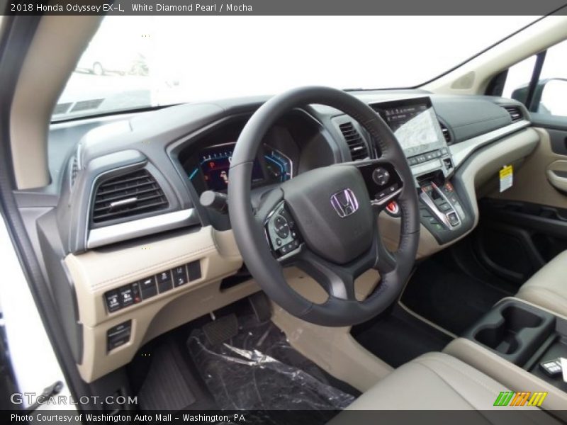 White Diamond Pearl / Mocha 2018 Honda Odyssey EX-L