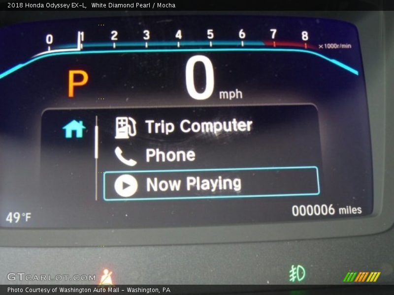 White Diamond Pearl / Mocha 2018 Honda Odyssey EX-L