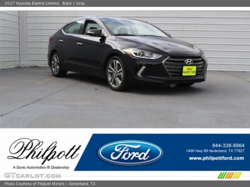 Black / Gray 2017 Hyundai Elantra Limited