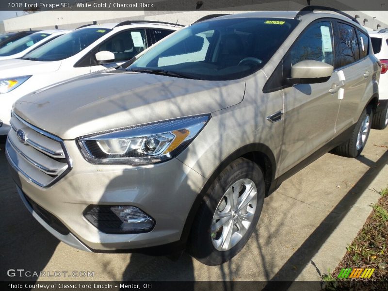 White Gold / Charcoal Black 2018 Ford Escape SEL