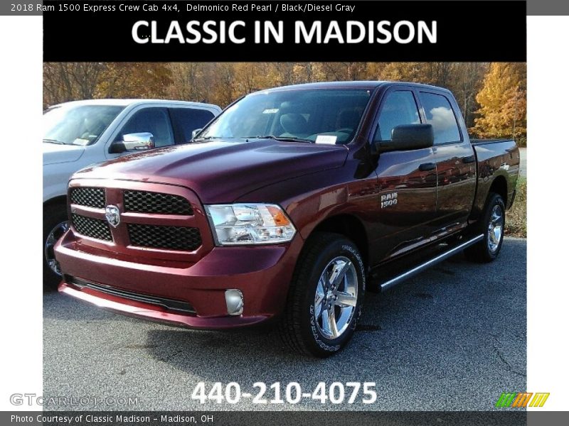 Delmonico Red Pearl / Black/Diesel Gray 2018 Ram 1500 Express Crew Cab 4x4