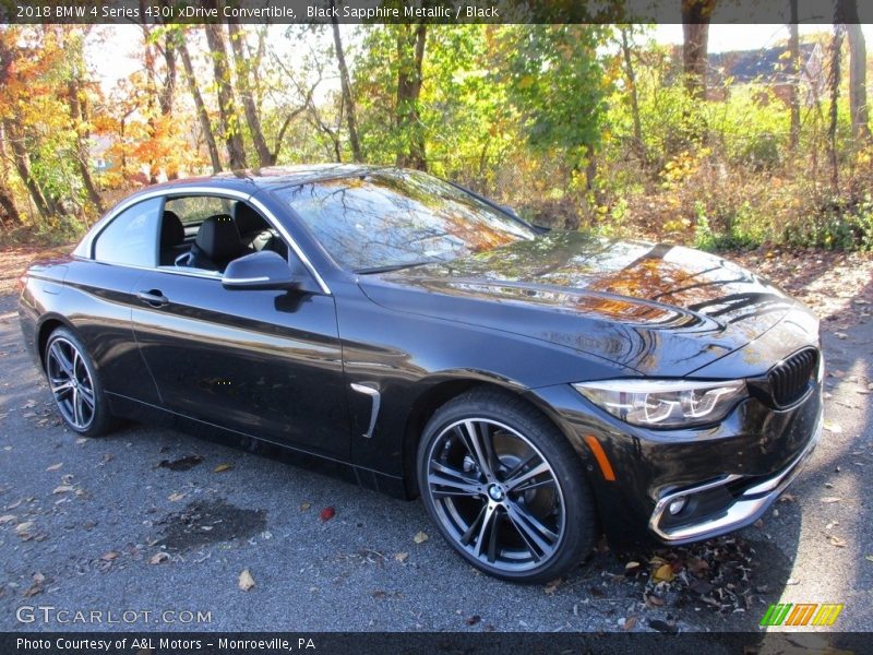 Black Sapphire Metallic / Black 2018 BMW 4 Series 430i xDrive Convertible
