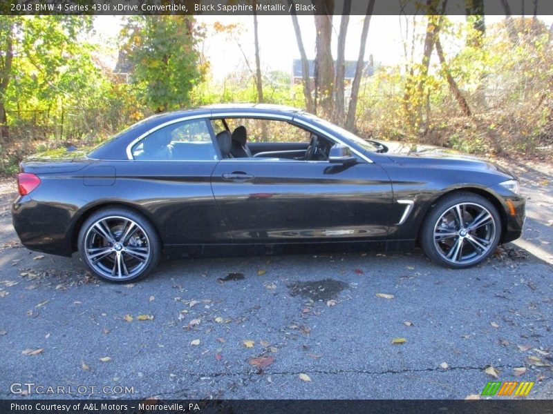 Black Sapphire Metallic / Black 2018 BMW 4 Series 430i xDrive Convertible