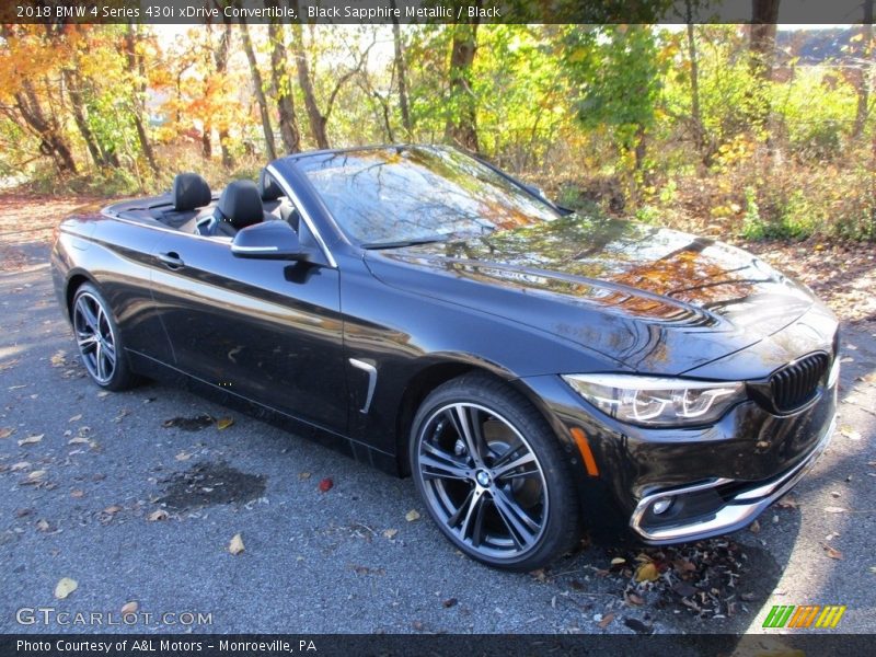 Black Sapphire Metallic / Black 2018 BMW 4 Series 430i xDrive Convertible