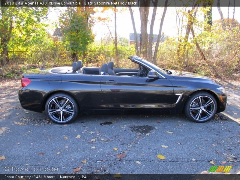 Black Sapphire Metallic / Black 2018 BMW 4 Series 430i xDrive Convertible