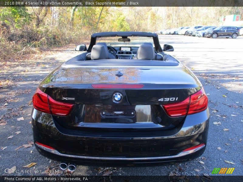 Black Sapphire Metallic / Black 2018 BMW 4 Series 430i xDrive Convertible