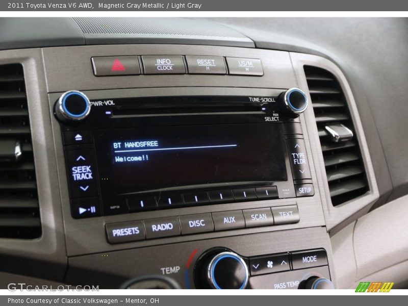 Magnetic Gray Metallic / Light Gray 2011 Toyota Venza V6 AWD