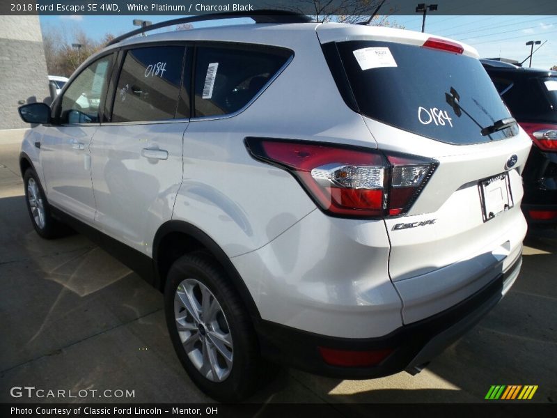 White Platinum / Charcoal Black 2018 Ford Escape SE 4WD