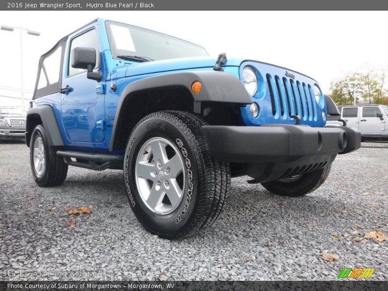 Hydro Blue Pearl / Black 2016 Jeep Wrangler Sport