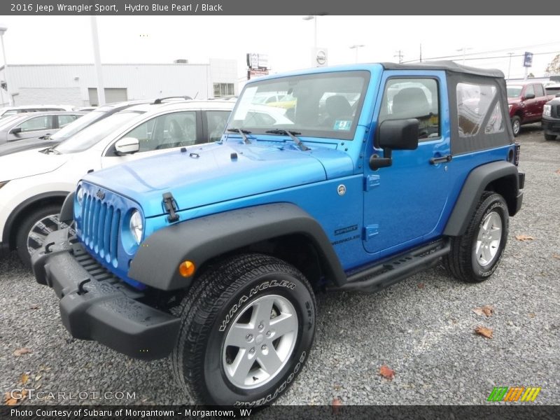 Hydro Blue Pearl / Black 2016 Jeep Wrangler Sport