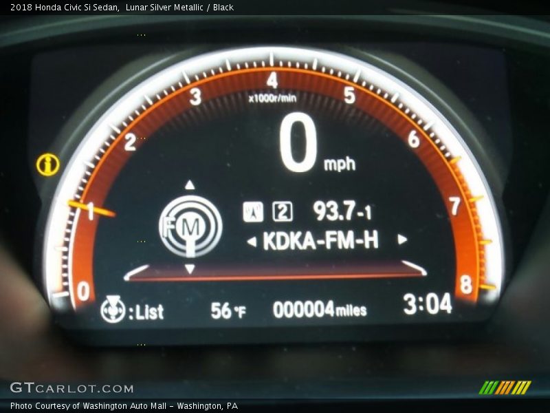 Lunar Silver Metallic / Black 2018 Honda Civic Si Sedan