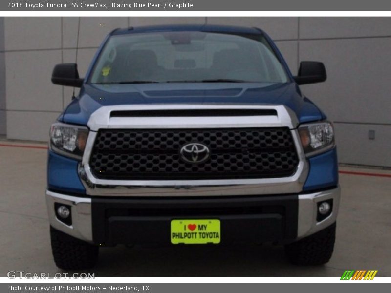 Blazing Blue Pearl / Graphite 2018 Toyota Tundra TSS CrewMax