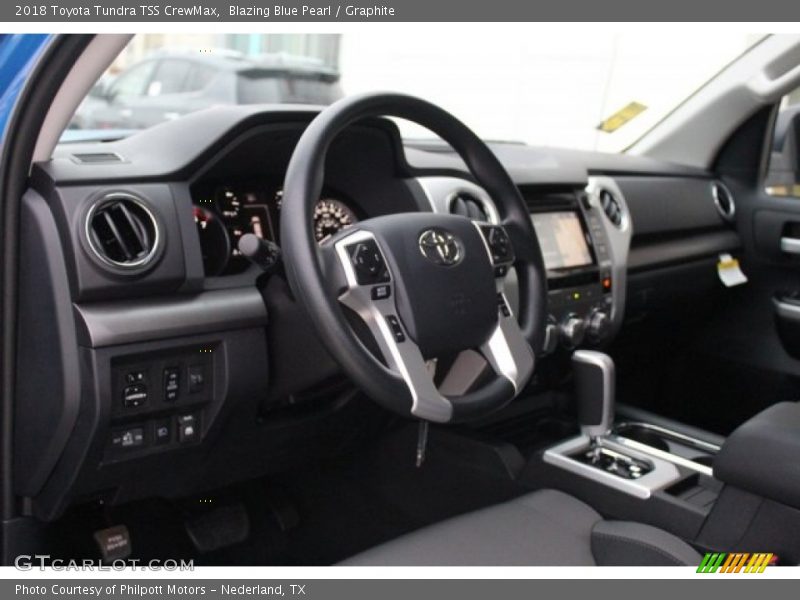 Blazing Blue Pearl / Graphite 2018 Toyota Tundra TSS CrewMax