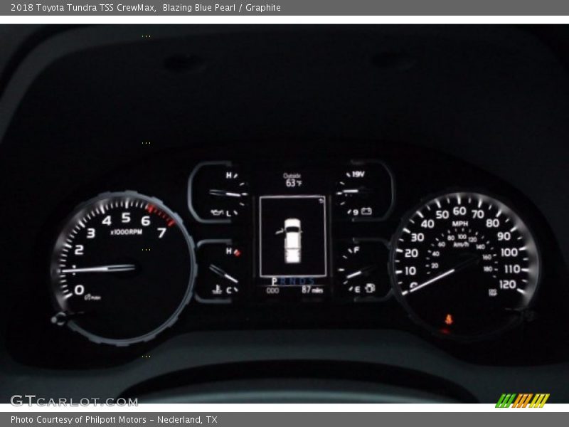 Blazing Blue Pearl / Graphite 2018 Toyota Tundra TSS CrewMax