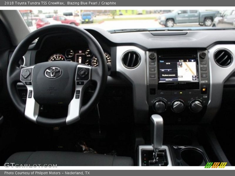 Blazing Blue Pearl / Graphite 2018 Toyota Tundra TSS CrewMax