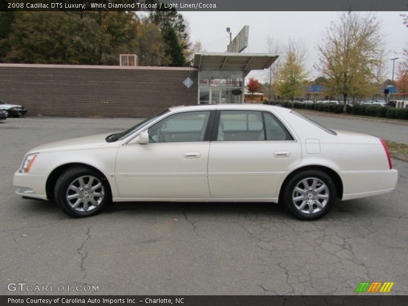 White Diamond Tricoat / Light Linen/Cocoa 2008 Cadillac DTS Luxury