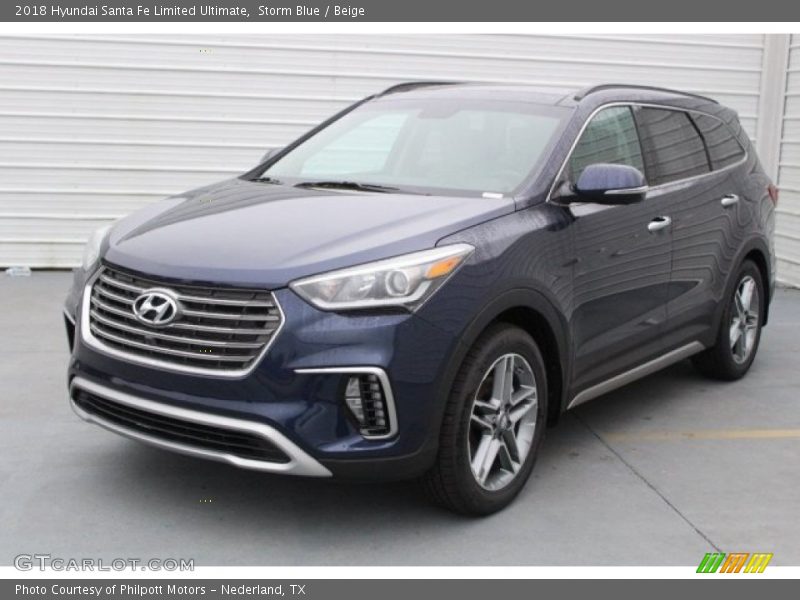 Storm Blue / Beige 2018 Hyundai Santa Fe Limited Ultimate