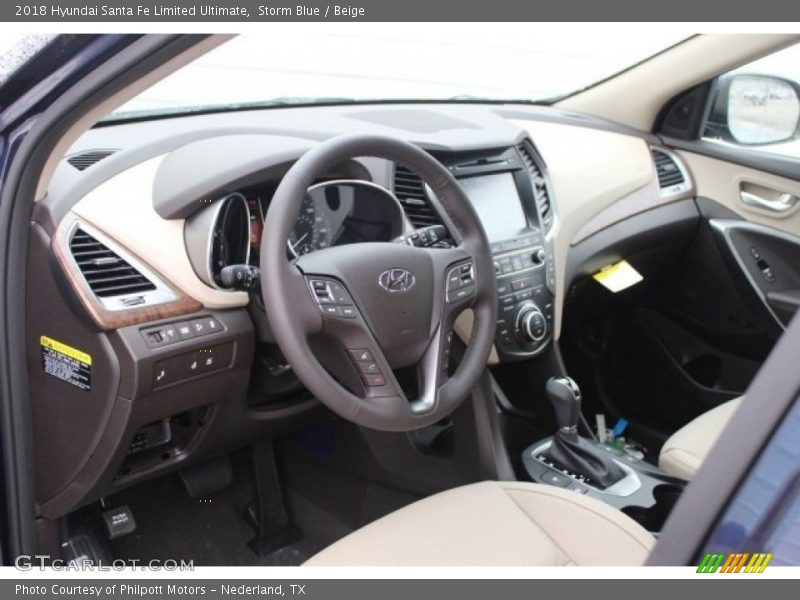 Storm Blue / Beige 2018 Hyundai Santa Fe Limited Ultimate