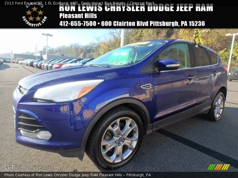 Deep Impact Blue Metallic / Charcoal Black 2013 Ford Escape SEL 1.6L EcoBoost 4WD